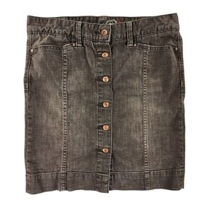 Limited Edition Womens Denim Skirt Size 6 Gray Button Front Stretch Y2K Mini